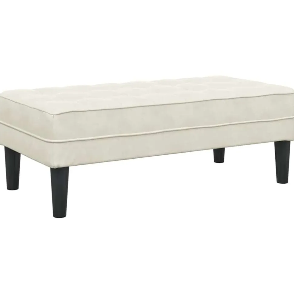 vidaXL bänk med kudde Kräm 113 x 57 x 39 cm Sammet