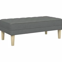 vidaXL bänk med kudde Mörkgrå 113 x 57 x 39 cm tyg