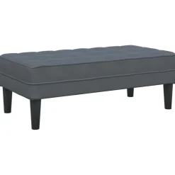 Best vidaXL bänk med kudde 113 x 57 x 39 cm Sammet Mörkgrå