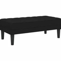vidaXL bänk med kudde Svart 113 x 57 x 39 cm Sammet