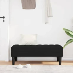 vidaXL bänk med kudde Svart 113 x 57 x 39 cm Sammet