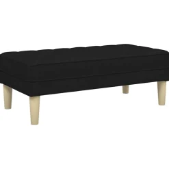 New vidaXL bänk med kudde 113 x 57 x 39 cm tyg Svart