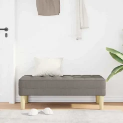 vidaXL bänk med kudde Taupe 113 x 57 x 39 cm tyg