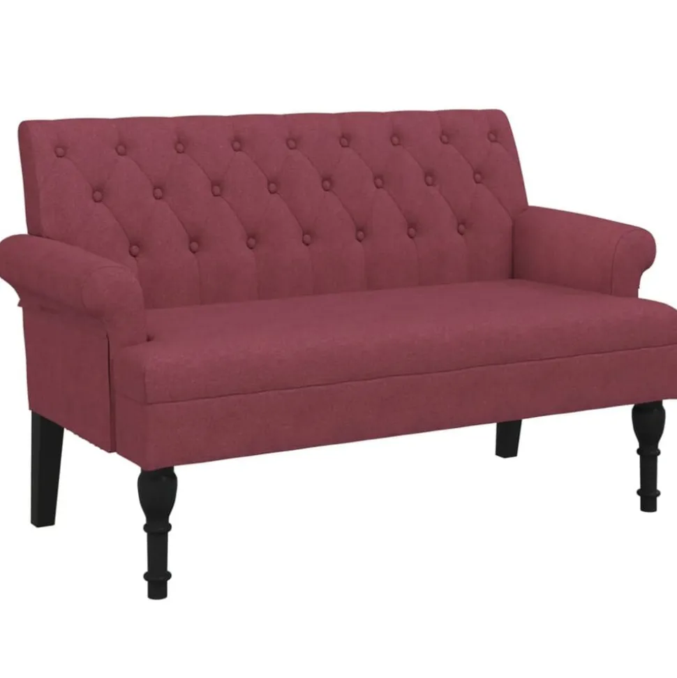 vidaXL Bänk med ryggstöd ljusgrå 120x62x75,5 cm vinröd