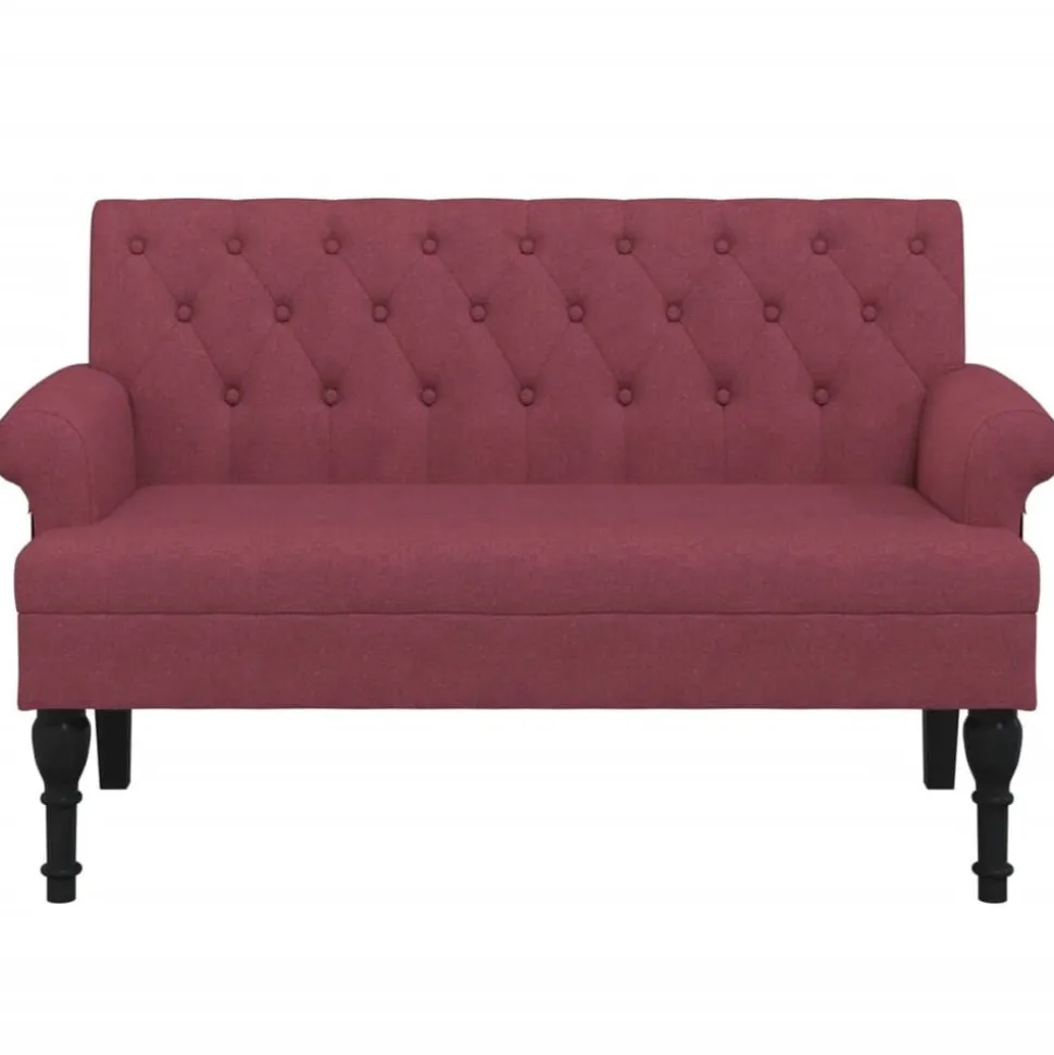 vidaXL Bänk med ryggstöd ljusgrå 120x62x75,5 cm vinröd