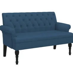 vidaXL Bänk med ryggstöd ljusgrå 120x62x75,5 cm blå