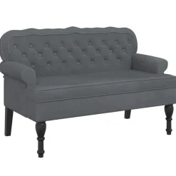 Online vidaXL Bänk med ryggstöd 119,5x64,5x75 cm sammet Mörkgrå