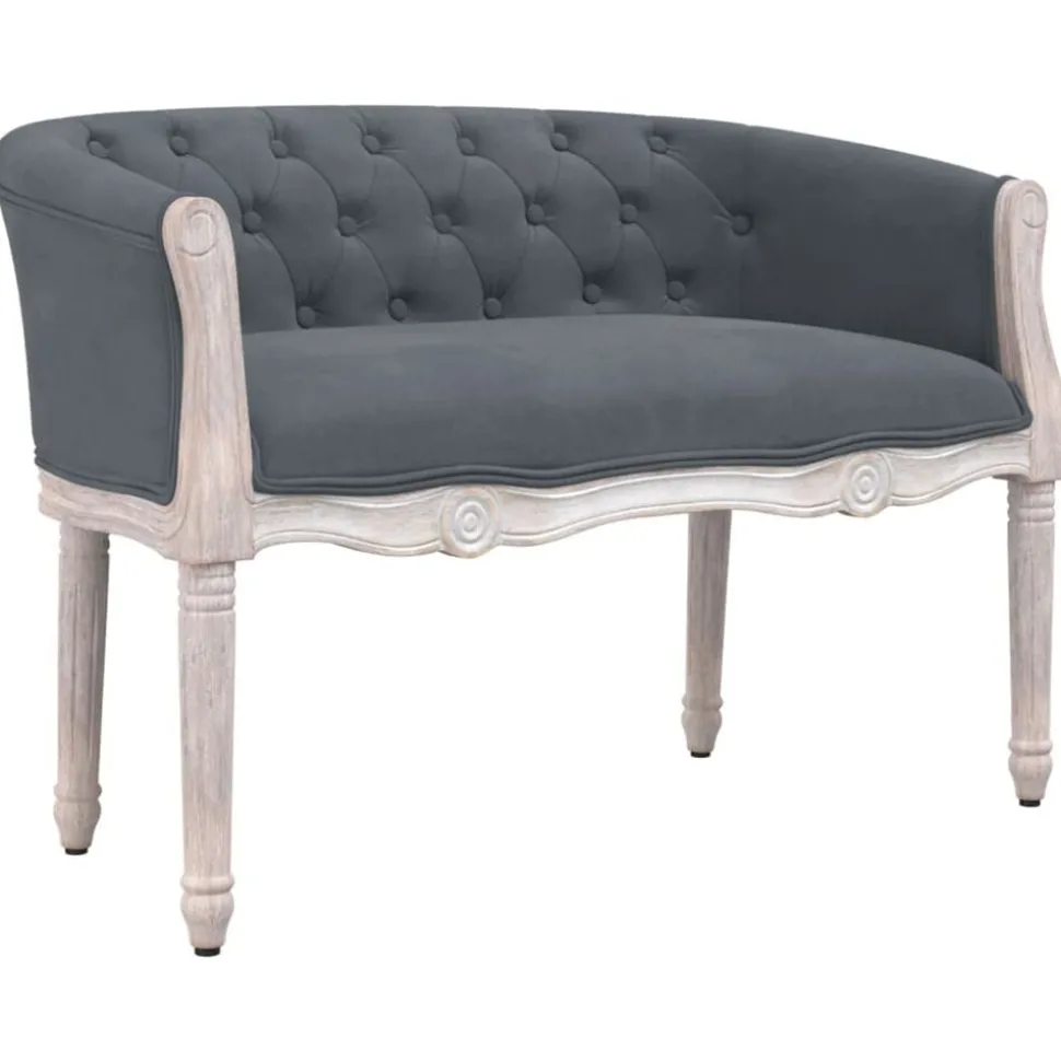 vidaXL Bänk mörkgrå 98x56x69 cm sammet