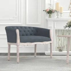 vidaXL Bänk mörkgrå 98x56x69 cm sammet