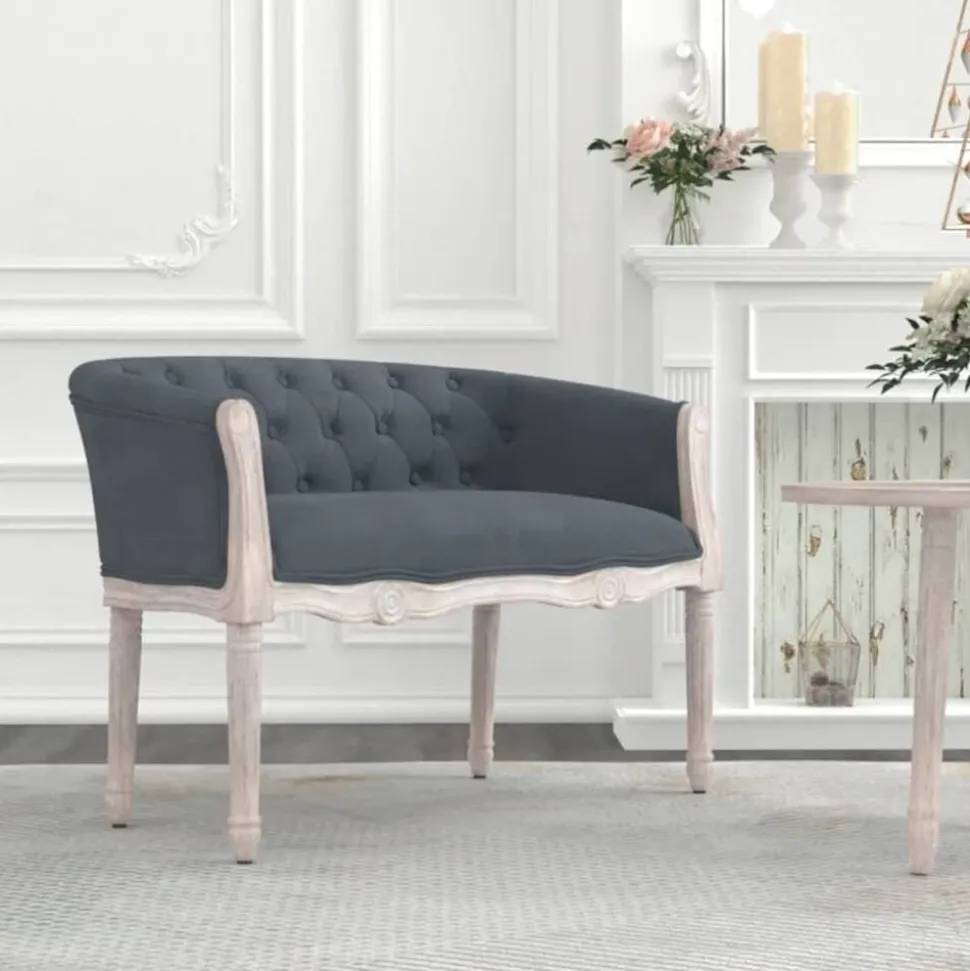 vidaXL Bänk mörkgrå 98x56x69 cm sammet