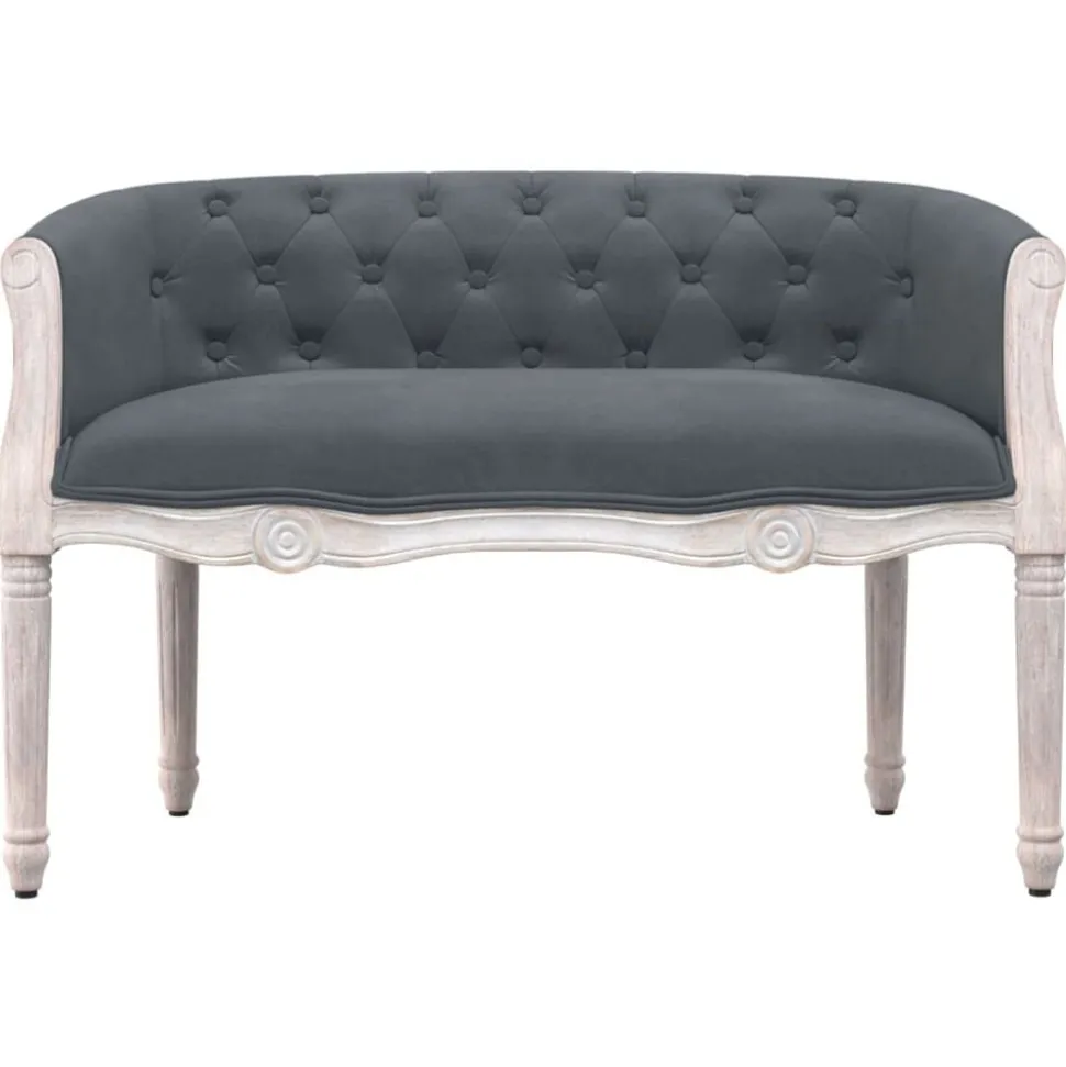 vidaXL Bänk mörkgrå 98x56x69 cm sammet