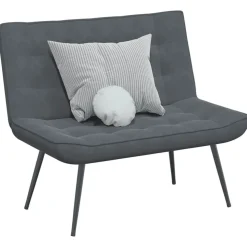 vidaXL Bänk mörkgrå 110x74x84 cm sammet