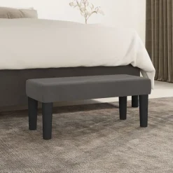 New vidaXL Bänk 70x30x30 cm sammet Mörkgrå