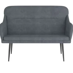 vidaXL Bänk mörkgrå 110x76x80 cm sammet