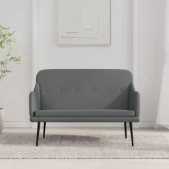 Best vidaXL Bänk 110x76x80 cm tyg Mörkgrå