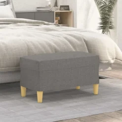 vidaXL Bänk 70x35x41 cm tyg Mörkgrå