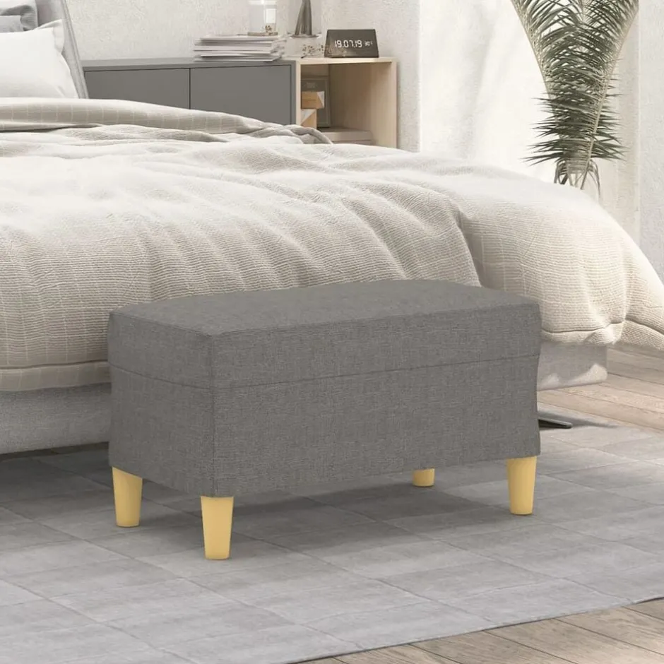 vidaXL Bänk 70x35x41 cm tyg Mörkgrå