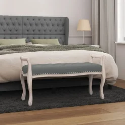 Online vidaXL Bänk mörk 110x45x60 cm tyg Grå