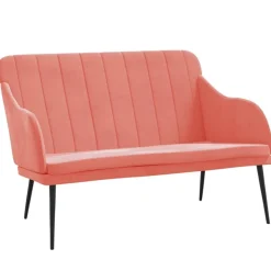 VidaXL Bänk rosa 110x76x80 cm sammet