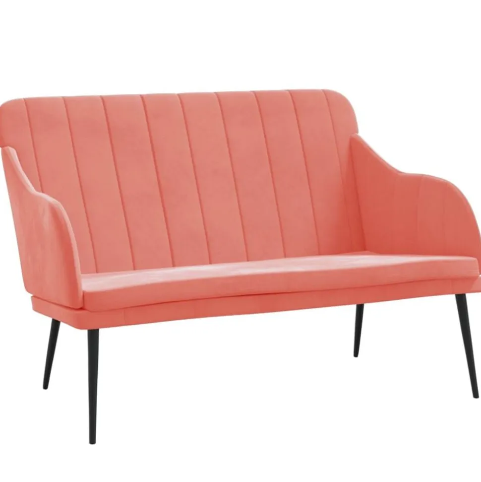 VidaXL Bänk rosa 110x76x80 cm sammet