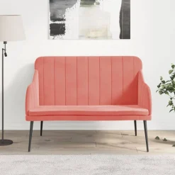 VidaXL Bänk rosa 110x76x80 cm sammet