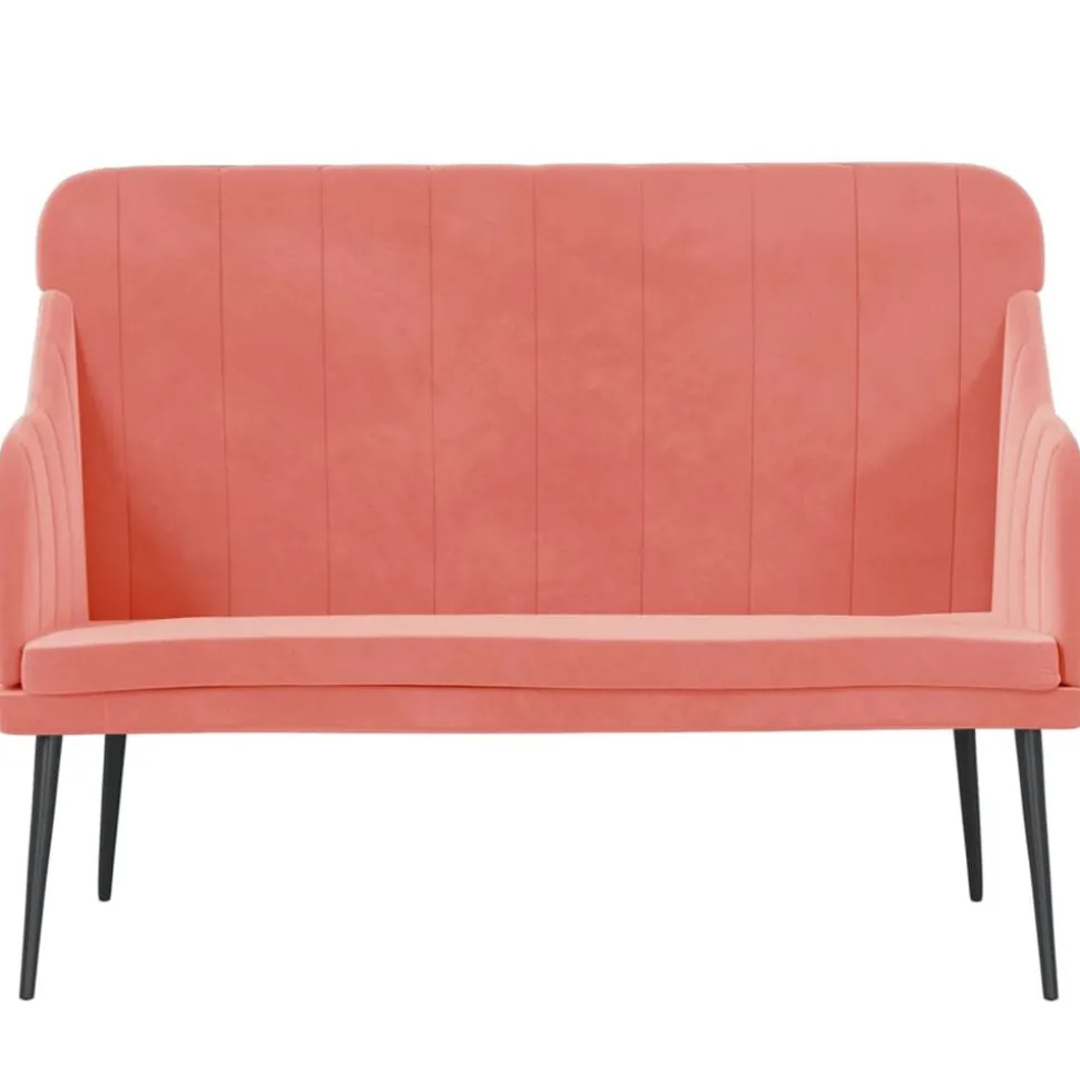 VidaXL Bänk rosa 110x76x80 cm sammet