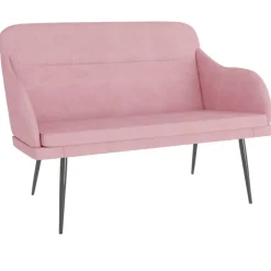 VidaXL Bänk rosa 110x76x80 cm sammet