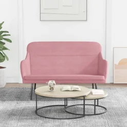 VidaXL Bänk rosa 110x76x80 cm sammet
