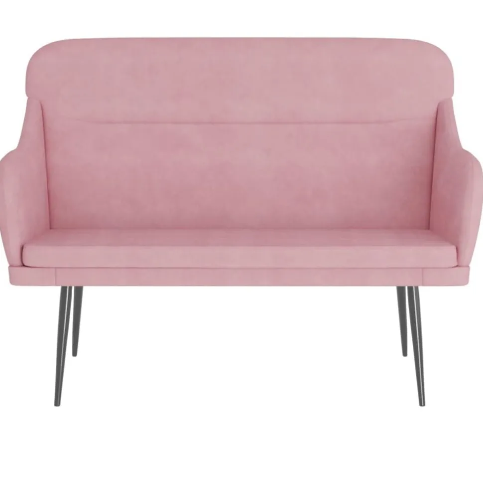 VidaXL Bänk rosa 110x76x80 cm sammet