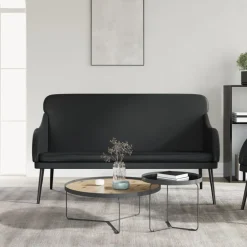 New vidaXL Bänk 110x76x80 cm konstläder Svart