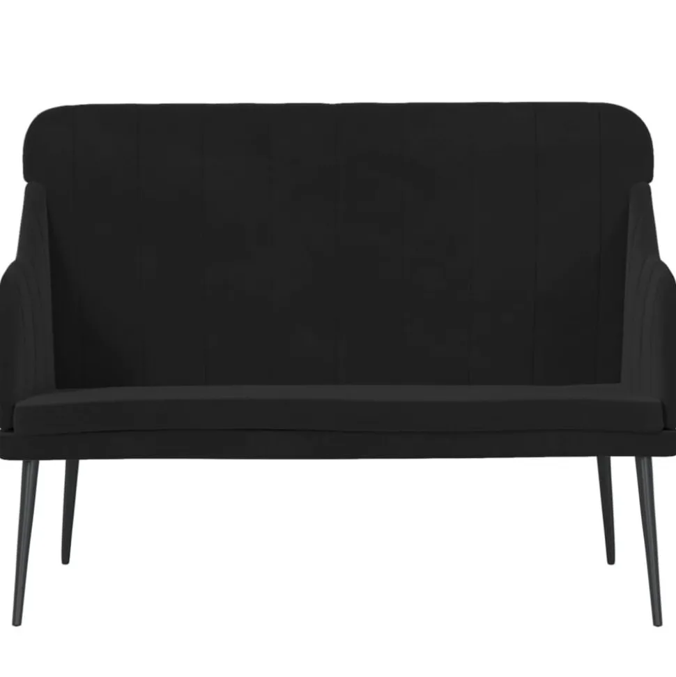 VidaXL Bänk svart 110x76x80 cm sammet
