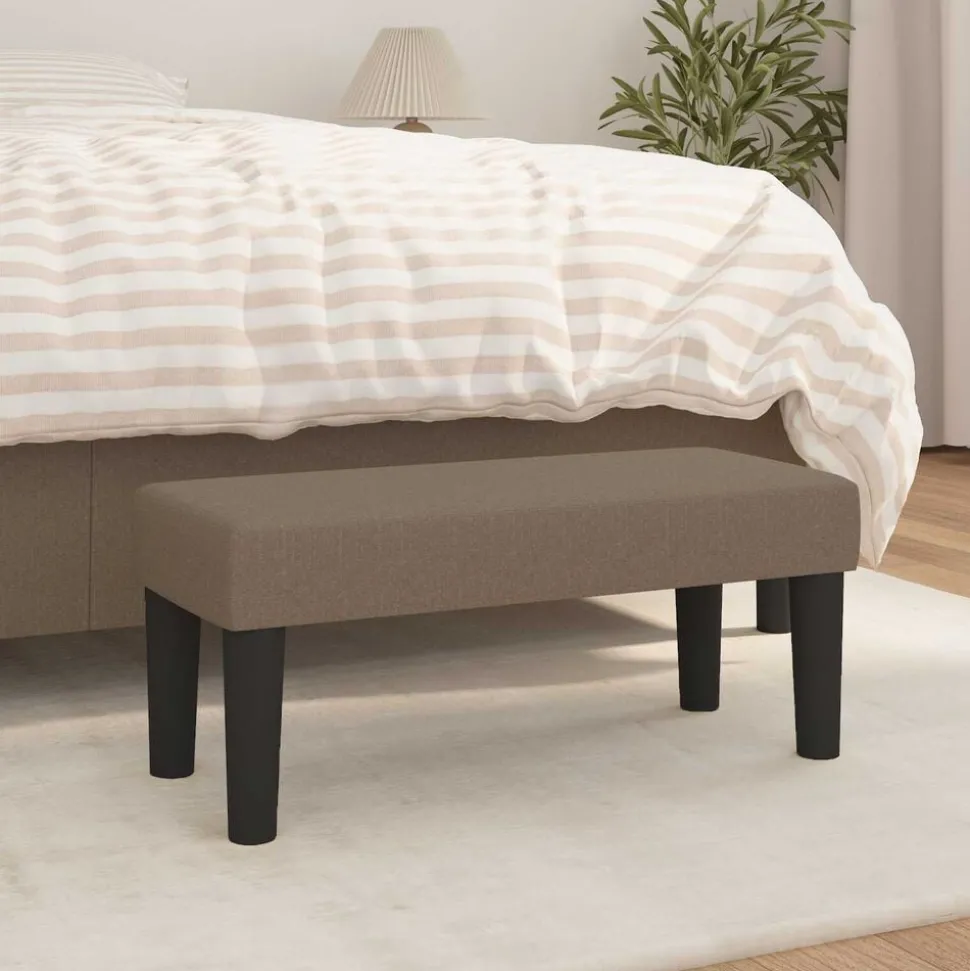 vidaXL Bänk taupe 70x30x30 cm tyg
