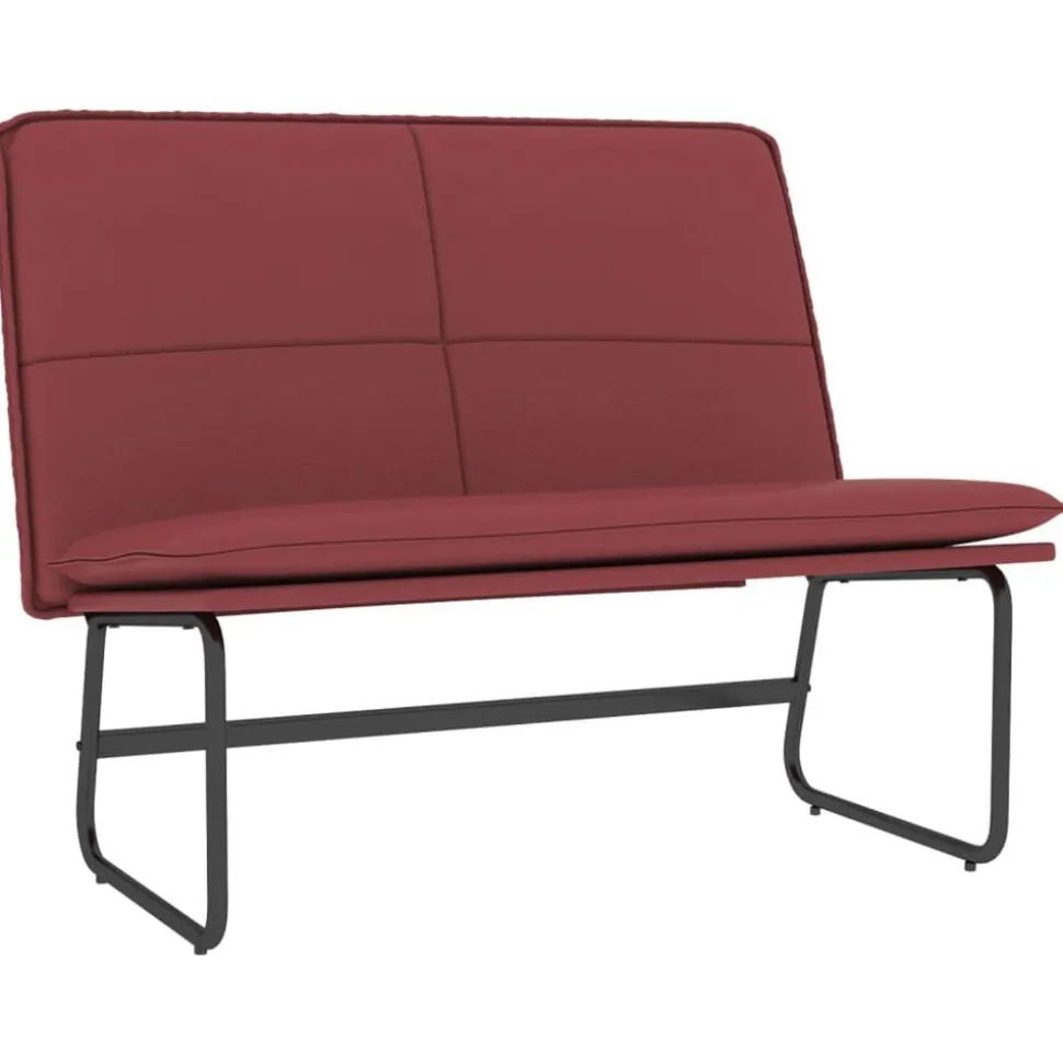 vidaXL Bänk vinröd 100x75x76 cm konstläder
