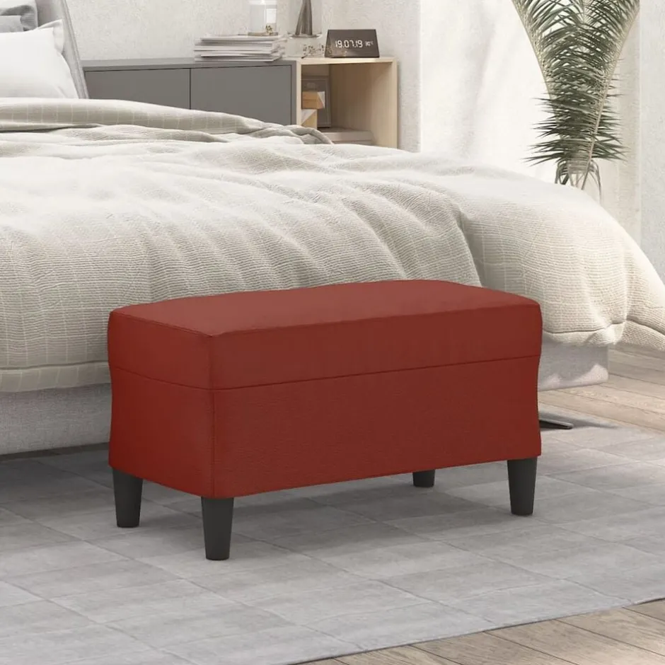 Discount vidaXL Bänk 70x35x41 cm konstläder Vinröd