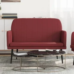 vidaXL Bänk vinröd 107x80x81 cm konstläder