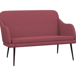 Discount vidaXL Bänk 110x76x80 cm tyg Vinröd