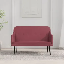 Discount vidaXL Bänk 110x76x80 cm tyg Vinröd