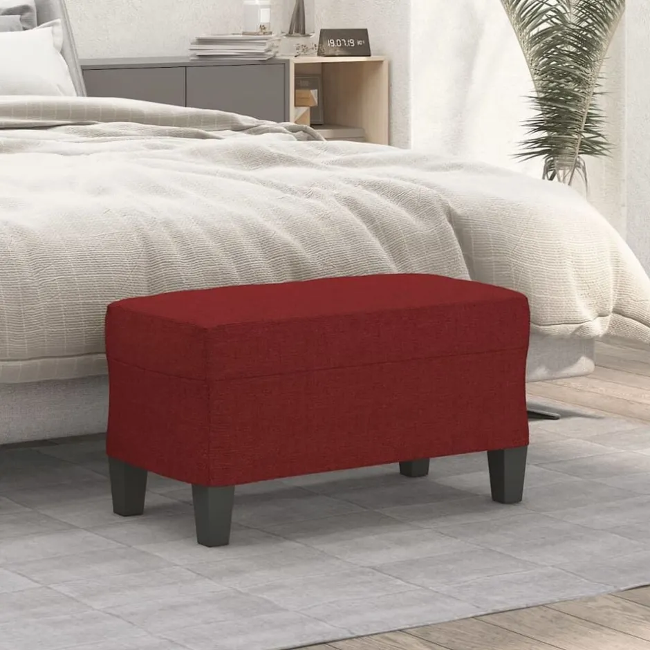 Outlet vidaXL Bänk 70x35x41 cm tyg Vinröd