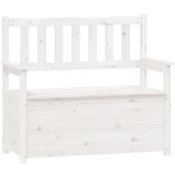 Online vidaXL Bänk 112,5x51,5x96,5 cm massiv furu Vit