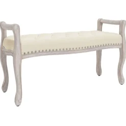 Best vidaXL Bänk 110x45x60 cm linne Beige