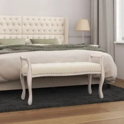 Best vidaXL Bänk 110x45x60 cm linne Beige