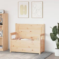 vidaXL Bänk 112,5x51,5x96,5 cm massiv furu