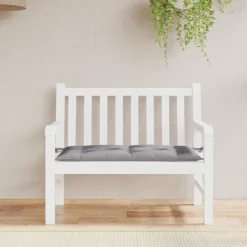 vidaXL Bänkdyna för trädgården grå 100x50x7 cm oxfordtyg