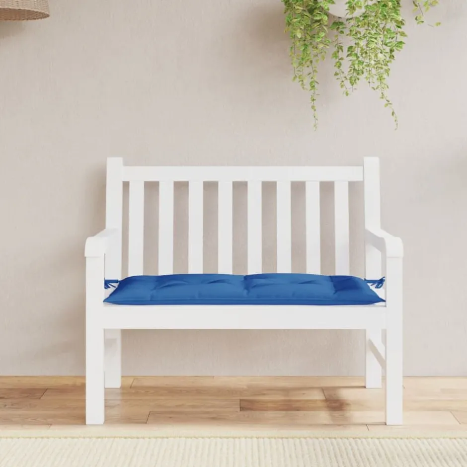 New vidaXL Bänkdyna för trädgården 110x50x7 cm oxfordtyg Blå