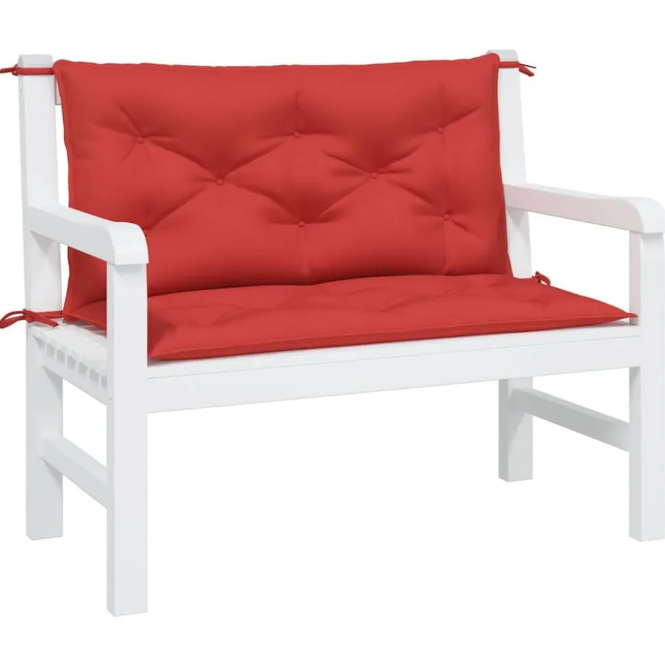 vidaXL Bänkdynor för trädgården 2st röd 100x50x7cm oxfordtyg