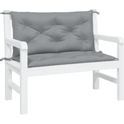 vidaXL Bänkdynor för trädgården 2st grå 100x50x7cm oxfordtyg
