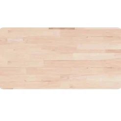 Outlet vidaXL Bänkskiva för badrum 80x40x1,5 cm obehandlat massivt trä Naturfärg