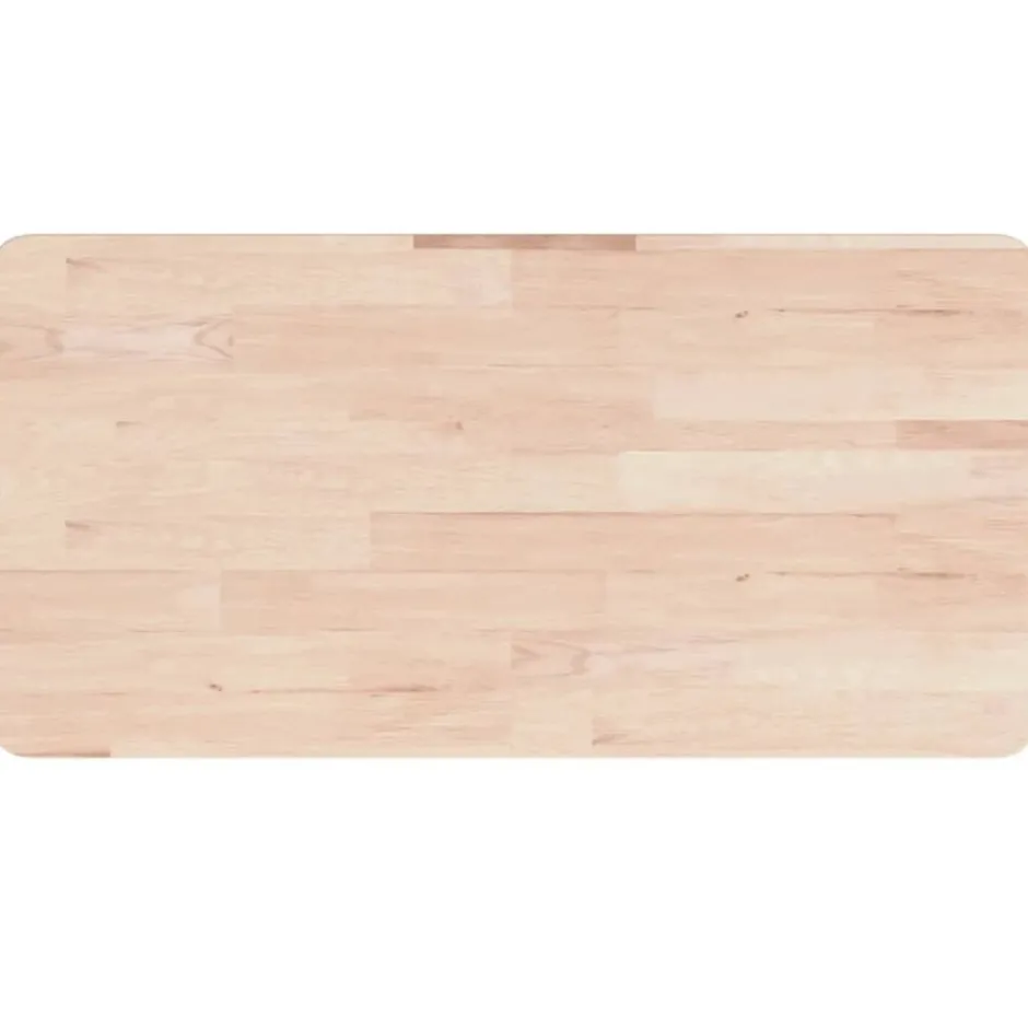 Outlet vidaXL Bänkskiva för badrum 80x40x1,5 cm obehandlat massivt trä Naturfärg