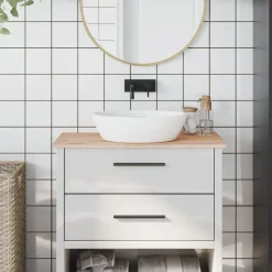 vidaXL Bänkskiva för badrum 80x40x1,5 cm massivt bokträ