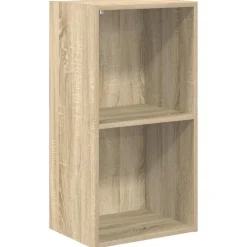 Sale vidaXL Bokhylla 2 hyllor sonoma-ek 40x30x76,5 cm konstruerat trä Sonoma ek